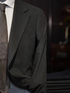 Black wool minimalist notched blazer