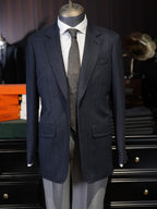Navy Herringbone 100% Wool Blazer Premium Tailored Standalone Suit Jacket