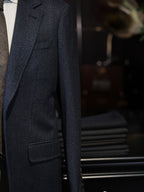 Navy Herringbone 100% Wool Blazer Premium Tailored Standalone Suit Jacket