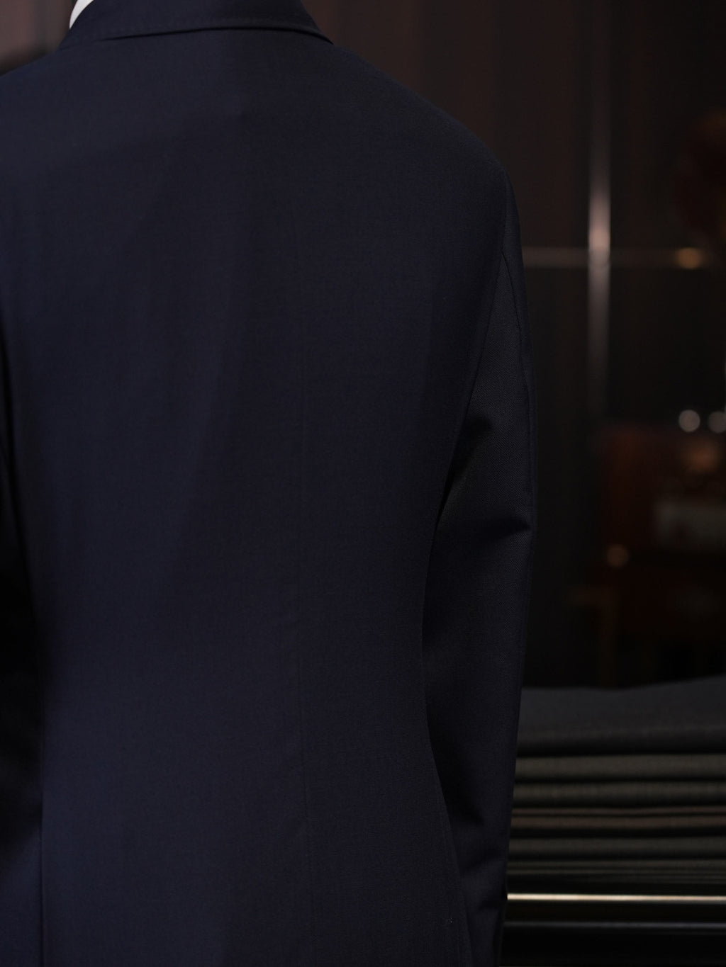 Navy Classic Double Breasted Blazer, 100% Pure Wool Peak Lapel Gold Button Sport Coat for Business