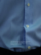 Mens' Premium Textured Light Blue Micro Grid Long Sleeve Dress Shirt
