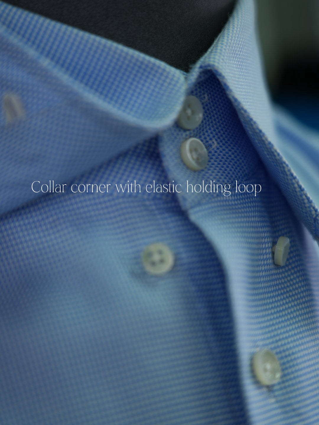 Mens' Premium Textured Light Blue Micro Grid Long Sleeve Dress Shirt
