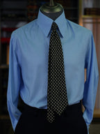 Mens' Premium Textured Light Blue Micro Grid Long Sleeve Dress Shirt