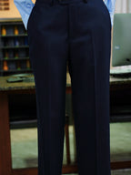 Men's Navy Textured Wool Suit Pants