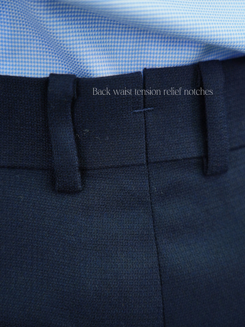 Men's Navy Textured Wool Suit Pants