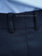 Men's Navy Textured Wool Suit Pants