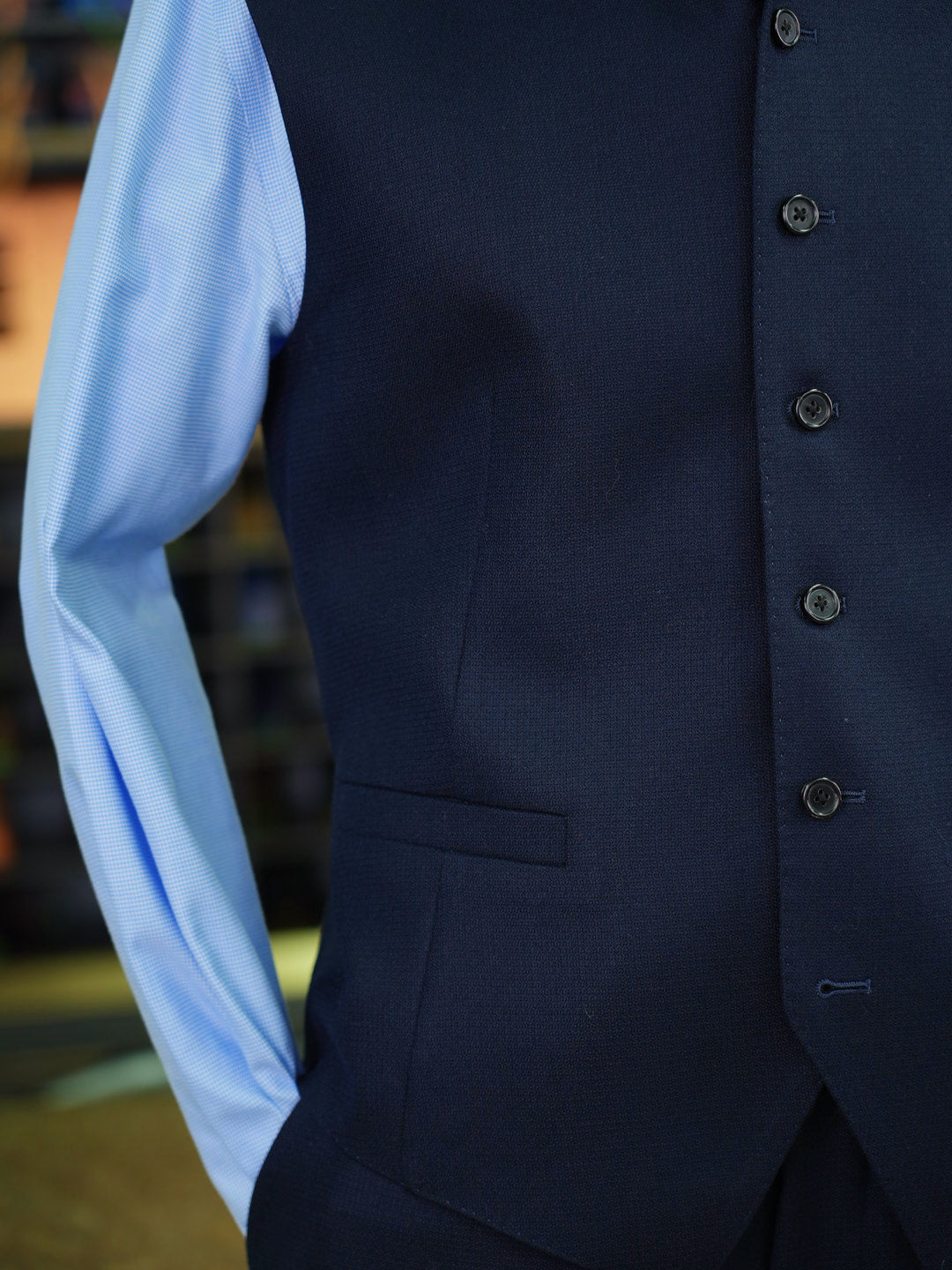 Men's Tailored Single Breasted Stand Collar Formal Business Vest