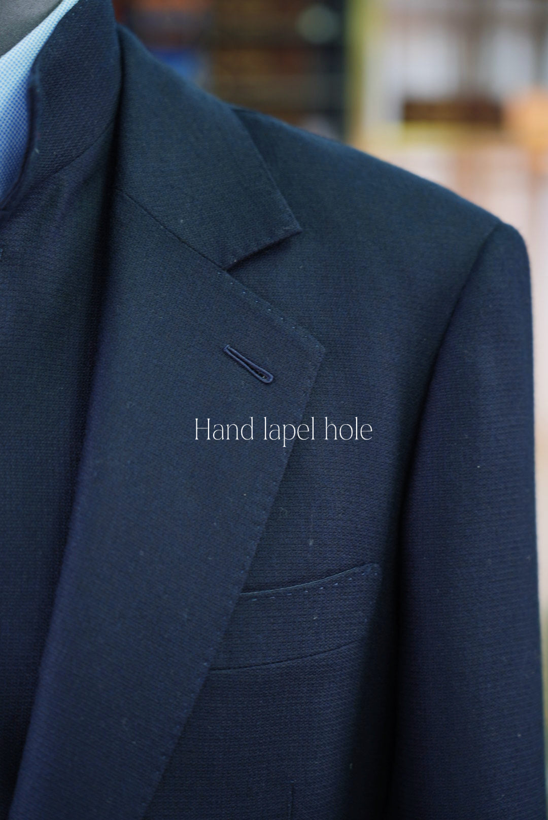 Men's Navy Blue Peak Lapel Suit Blazer