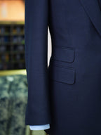 Men's Navy Blue Peak Lapel Suit Blazer