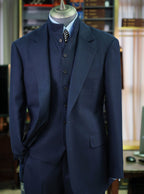 Men's Navy Blue Peak Lapel Suit Blazer