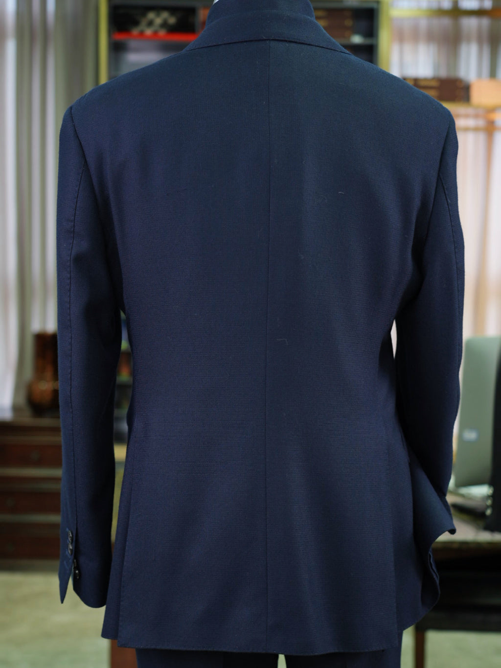 Men's Navy Blue Peak Lapel Suit Blazer