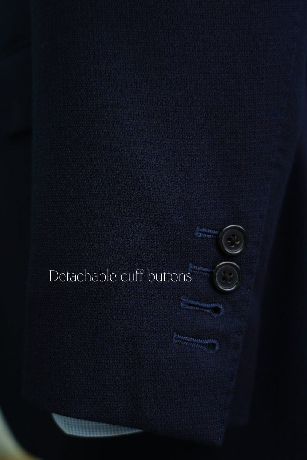 Men's Navy Blue Peak Lapel Suit Blazer