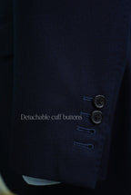 Men's Navy Blue Peak Lapel Suit Blazer