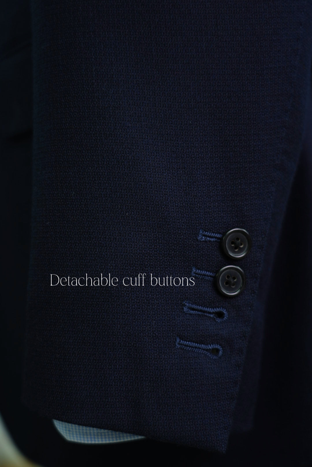 Men's Navy Blue Peak Lapel Suit Blazer