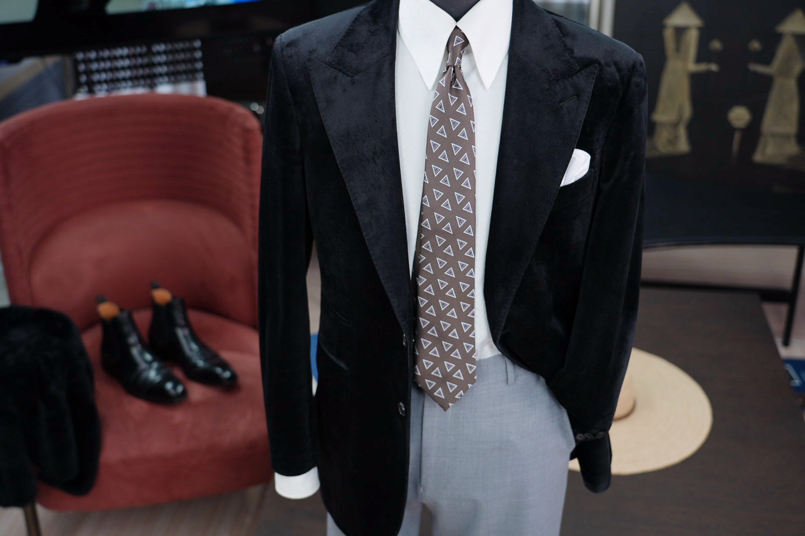 Luxurious Velvet Suit Jacket For Wedding Guest Cocktail Party Dinner Stage Performance