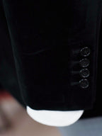 Luxurious Velvet Suit Jacket For Wedding Guest Cocktail Party Dinner Stage Performance