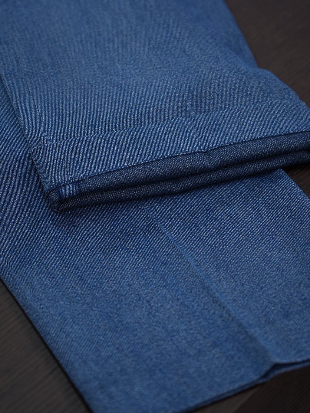 Men’s Blue Color‑Heathered Twill Straight‑Leg Trousers | Wool‑Hemp‑Cotton‑Poly Blend
