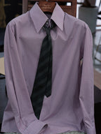 Two-tone pinstriped cotton yarn-dyed shirt