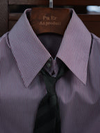 Two-tone pinstriped cotton yarn-dyed shirt