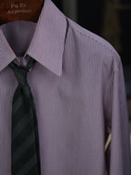 Two-tone pinstriped cotton yarn-dyed shirt