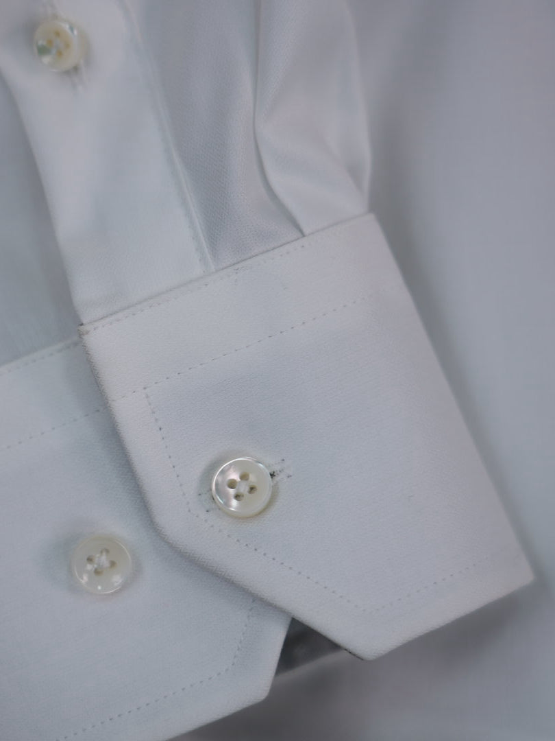 Classic Solid White 100% Cotton Button Up Shirt