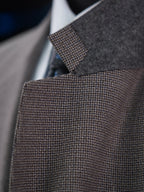 Grey-brown wool double-breasted blazer with subtle pattern