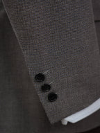Grey-brown wool double-breasted blazer with subtle pattern