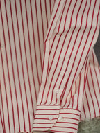 Men Off White Base Red Pinstripe Button Down Shirt