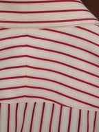 Men Off White Base Red Pinstripe Button Down Shirt