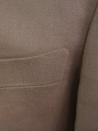 Khaki linen double-breasted single blazer