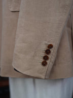 Khaki linen double-breasted single blazer