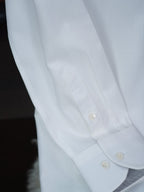 Men's 100% Cotton White Herringbone Jacquard Dress Shirt