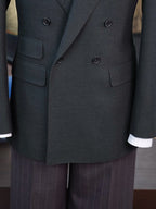 Dark green 100% wool flannel single blazer