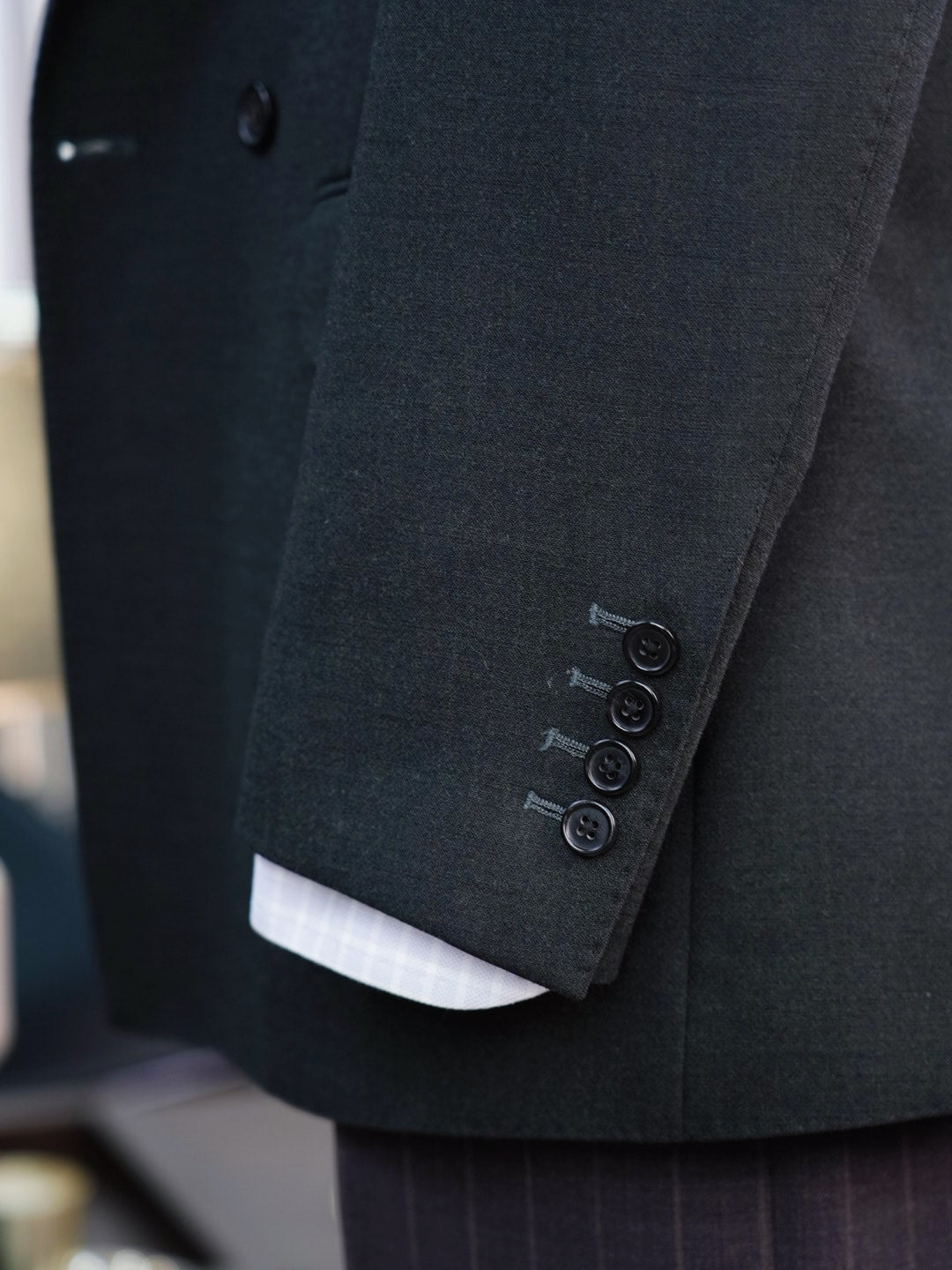 Dark green 100% wool flannel single blazer
