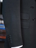 Dark green 100% wool flannel single blazer