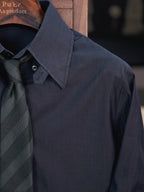 Men's 100% Cotton Dark gray combed cotton designer shirt