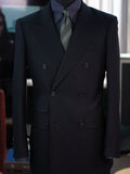 Dark black wool business single blazer