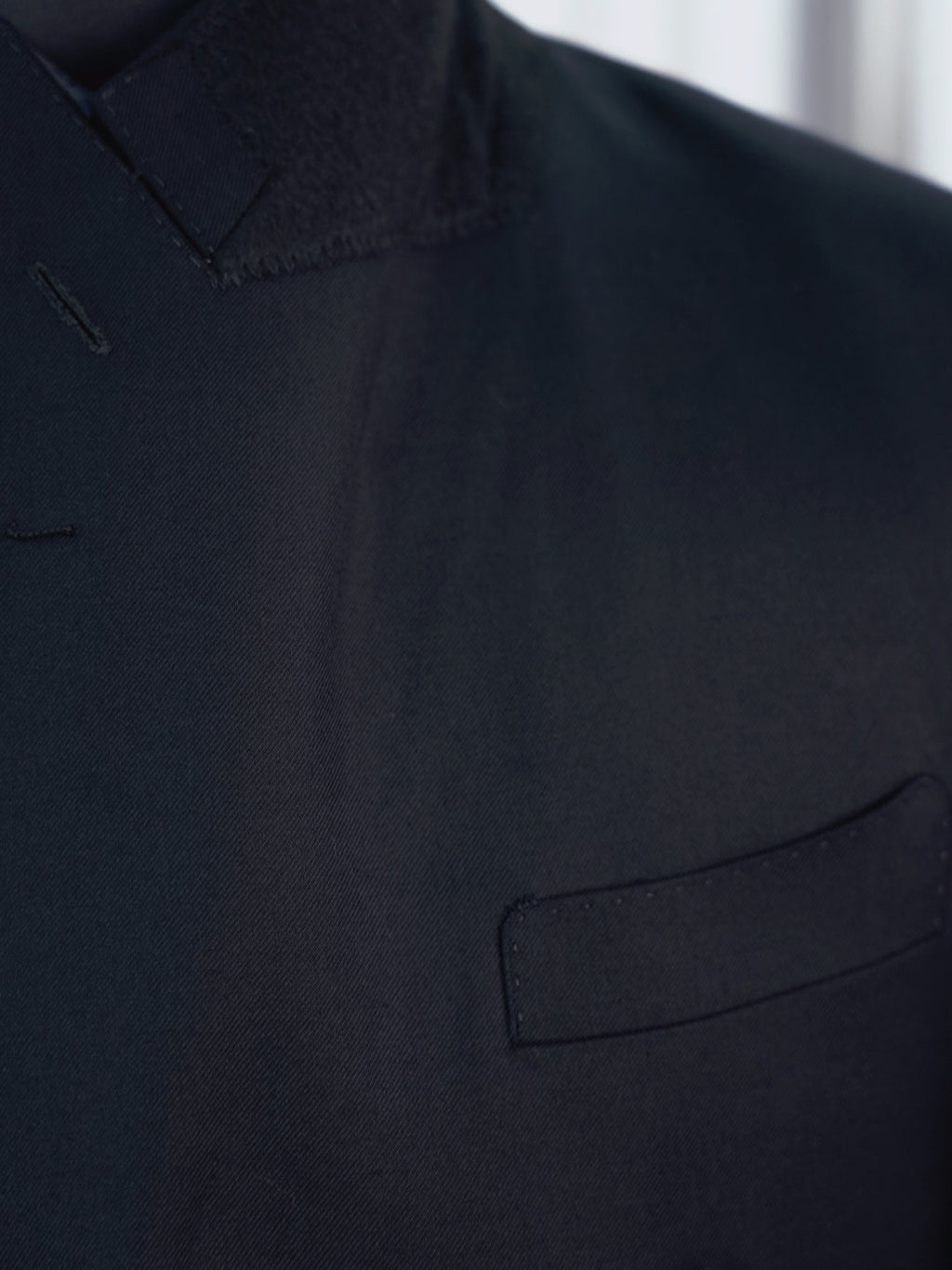 Dark black wool business single blazer