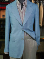 Double-sided blue Tencel linen casual single-layer suit