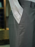 Men’s Grey Tencel‑Linen Blend Relaxed‑Fit Trousers