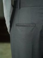 Men’s Grey Tencel‑Linen Blend Relaxed‑Fit Trousers