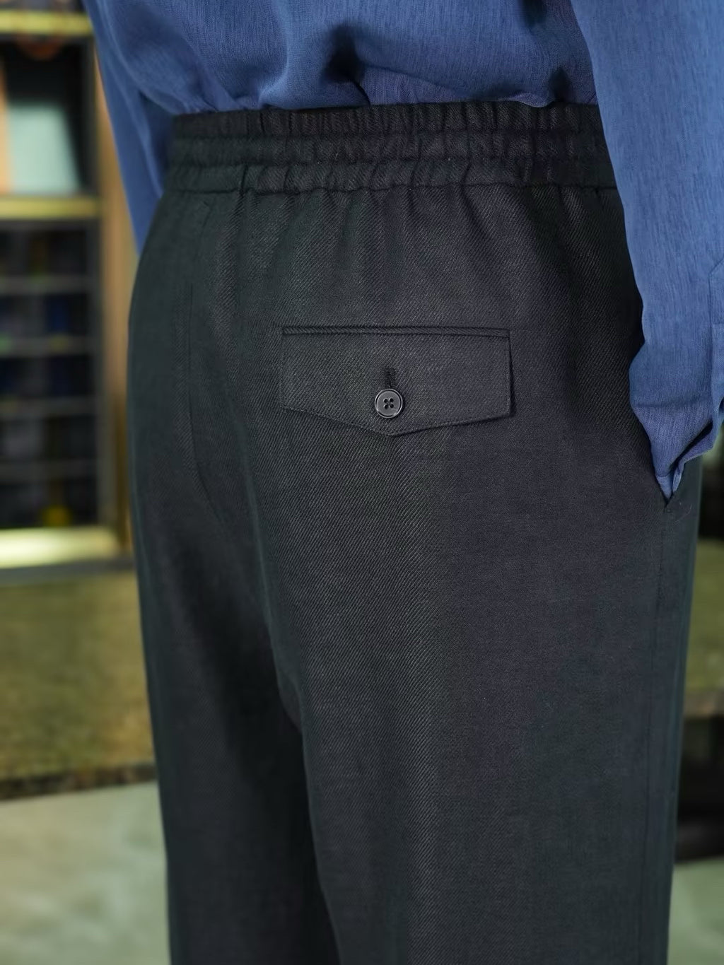 100% Linen Elastic Waist Wide‑Leg Casual Pants
