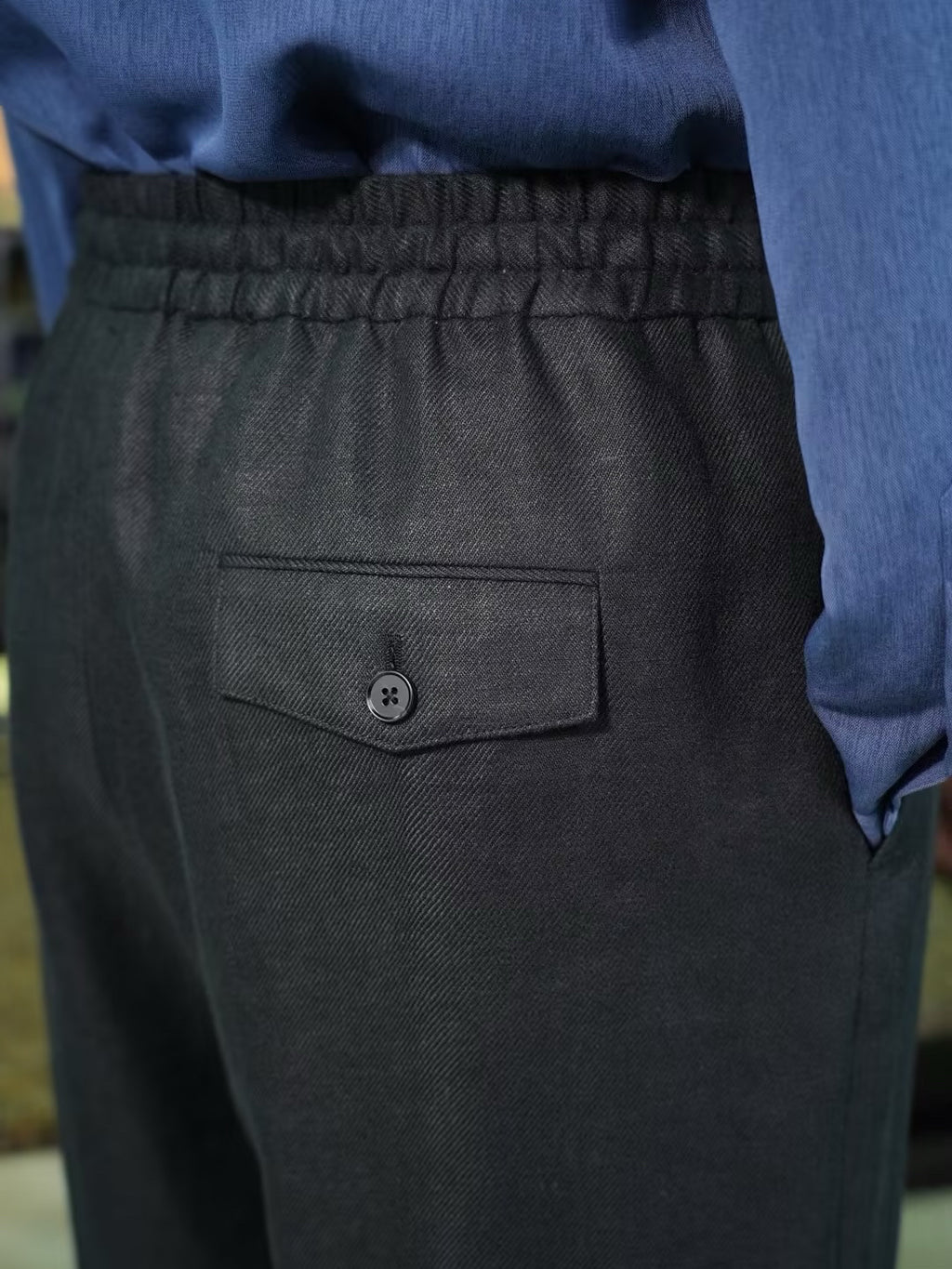 100% Linen Elastic Waist Wide‑Leg Casual Pants