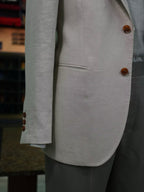 Apricot cotton and linen casual single suit