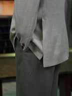 Apricot cotton and linen casual single suit