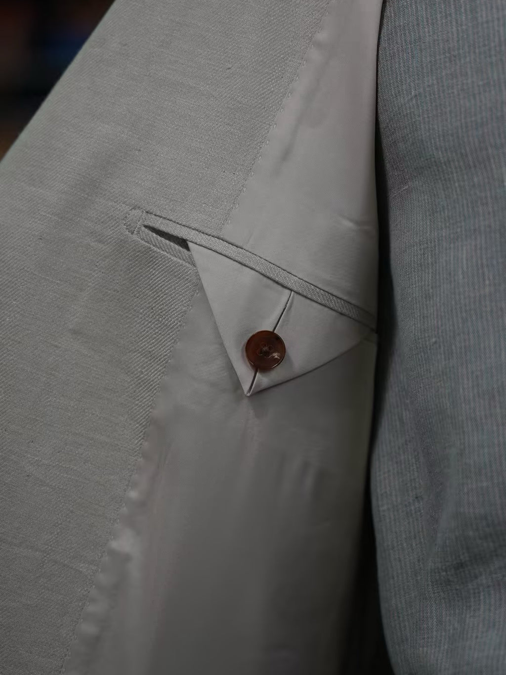 Apricot cotton and linen casual single suit