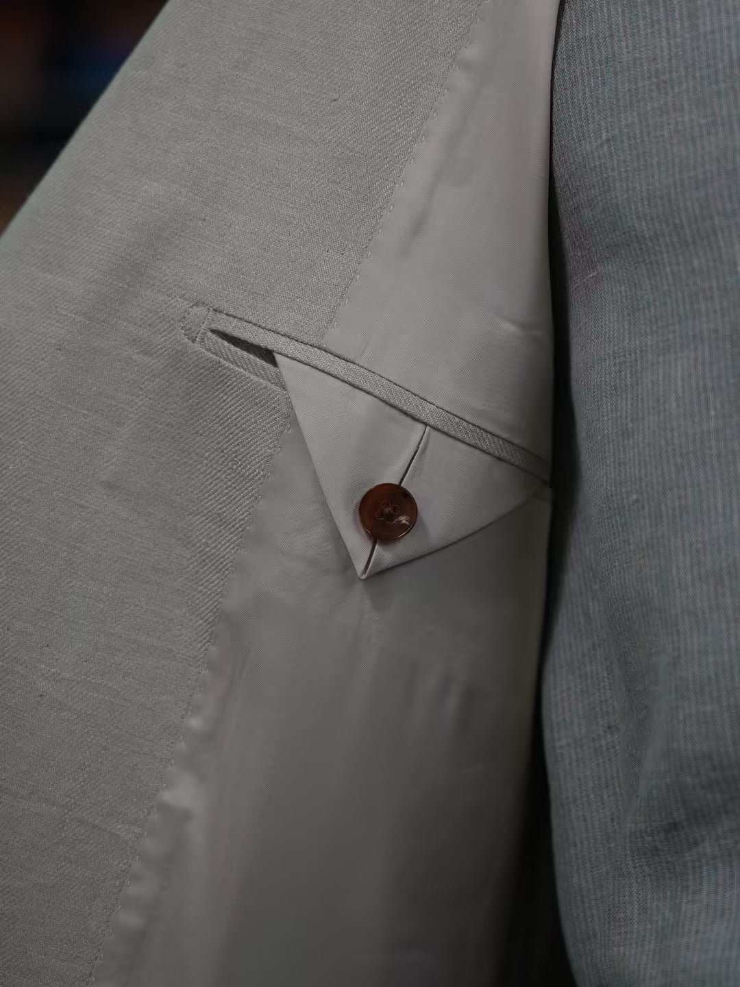 Apricot cotton and linen casual single suit