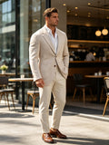 Light apricot ribbed knit casual blazer