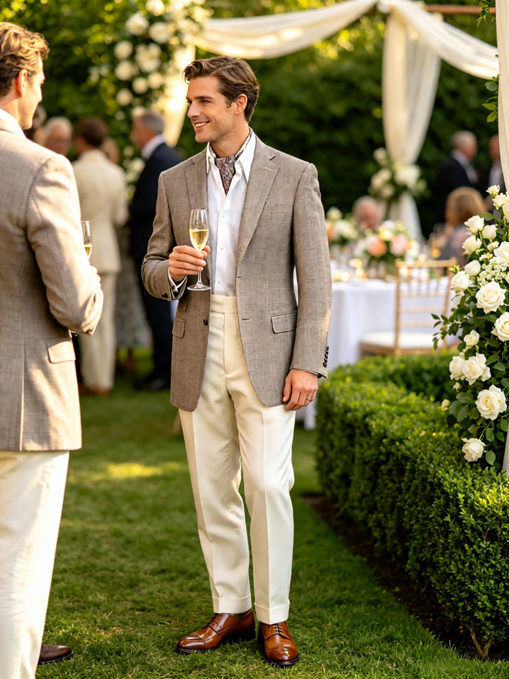 Prince check wool blazer with notched collar