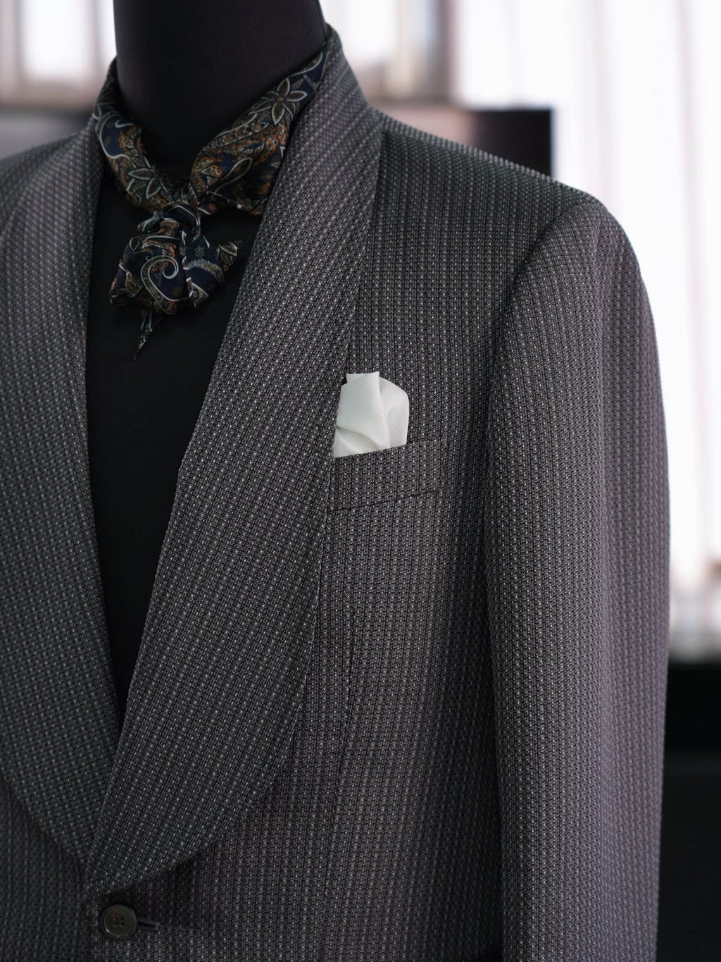 Shawl Collar Woven Texture Suit